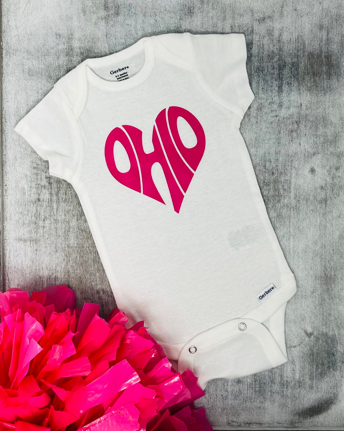 Ohio Heart Baby Onesie