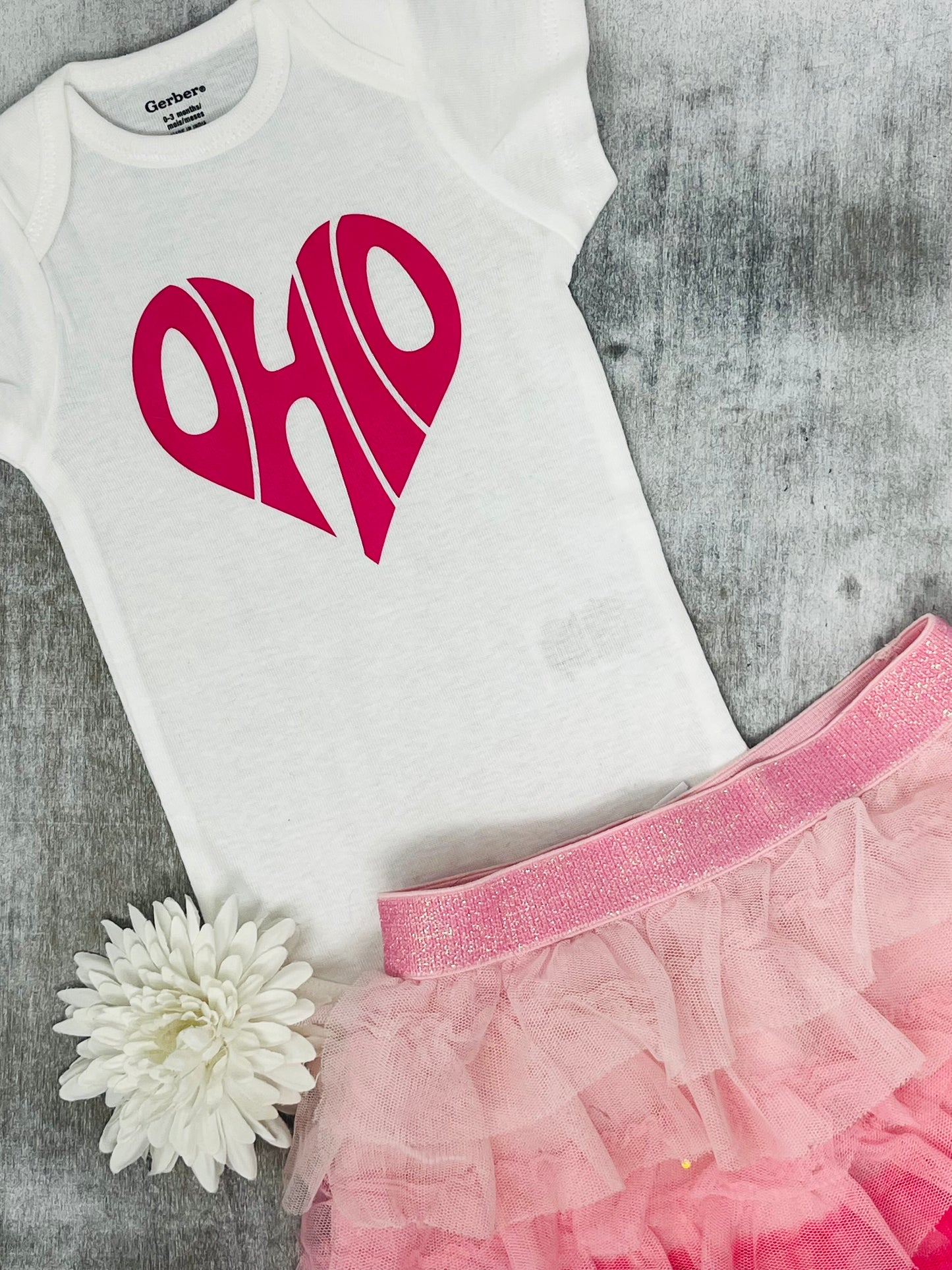Ohio Heart Baby Onesie