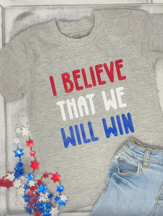 I Believe That We Will Win Toddler & Youth Soccer T-Shirt | USWNT & USMNT Kids Tee